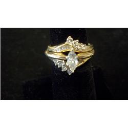 Marquis Diamond Center,1Ct Diamond Ring, 14K Gold