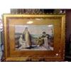 Image 1 : Original Old Period Painting In Gold Leaf Frame