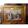 Image 1 : Original Old Period Painting In Gold Leaf Frame