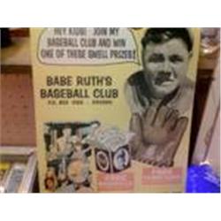 Vintage Babe Ruth Club Sign