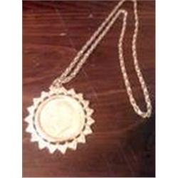 1977 Gold Plated Dollar Necklace