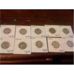 10 Washington Silver Quarters
