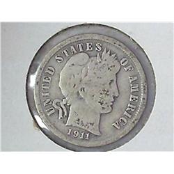 1911 BARBER DIME (VG)