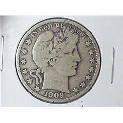 1909-S BARBER HALF DOLLAR (FINE)
