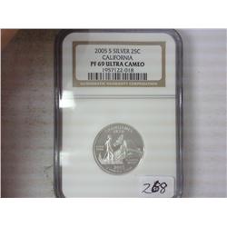 2005-S SILVER CALIFORINIA QUARTER NGC PF 69 ULTRA