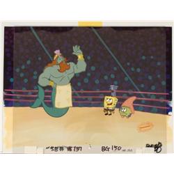 Production Background Cel Original SpongeBob Neptune