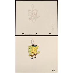 Drawing Cel Original Animation SpongeBob Shut Eyes Art