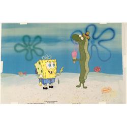 Animation Assertive SpongeBob Background Cel Original