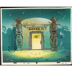 Original Animation Background Bath House Ren and Stimpy