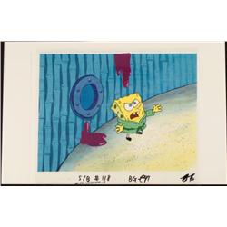 Stunned SpongeBob Original Cel Background Production