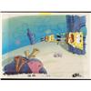 Image 1 : Holding On SpongeBob Cel Original Production Background