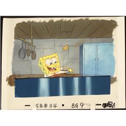 Original Background Animation Cel Fly Bun SpongeBob