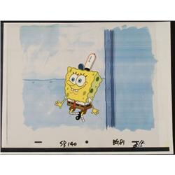 Jolly SpongeBob Original Art Background Cel Animation