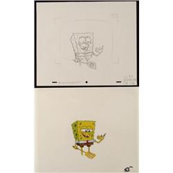 Original Cel Drawing Animation Art SpongeBob Spatula