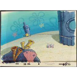 Hold Rope Background Original SpongeBob Animation Cel