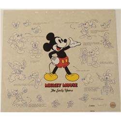 Mickey Mouse Walt Disney Art Sericel w/ Background