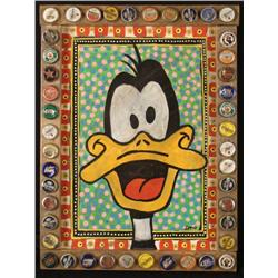 Bob Zeno Daffy Duck Original Painting-Folk Art Frame
