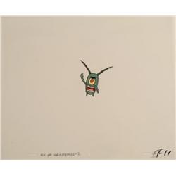 Yelling Plankton Original Animation Art Cel SpongeBob