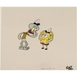 Punch Original Animation Cel SpongeBob Art Squidward
