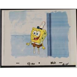 SpongeBob Production Excited Original Cel Background