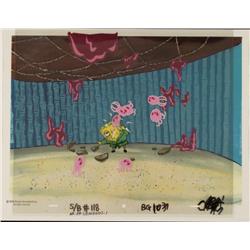 Production Cel Original SpongeBob Art Background Sting
