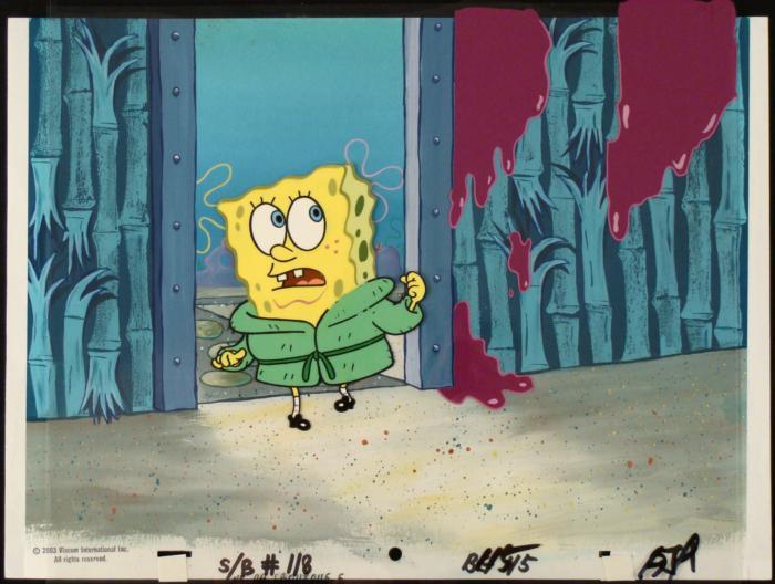 SpongeBob Animation Cel Robe Original Background Art