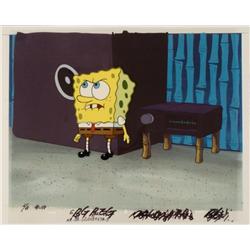 Bit Lip Art Original SpongeBob Cel Background Animation