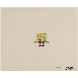 Original Cel Production SpongeBob Arms Out Confused Art