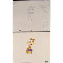 Cel Spongebob Original Happy Sandy Drawing Production