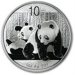 Lot of (5) Panda's Chinese Silver 1 oz. Bullion