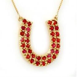 Red Sapphire Necklace 10K YG- $ 6K GG GIA