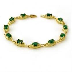6.10 ctw Emerald Bracelet 10K - $ 5.5K GG GIA