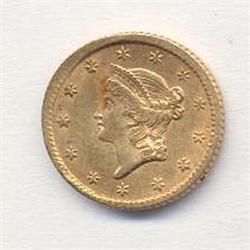 1850-70's US Gold Minted $ 1 Coin
