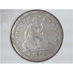 1853 WITH ARROWS SEATED LIBERTY QUARTER (VF)