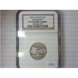2005-S SILVER MN QUARTER NGC PF70 ULTRA CAMEO