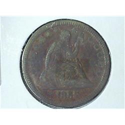 1857 SEATED LIBERTY QUARTER (EF) DARK