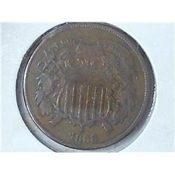 1868 TWO CENT PIECE (VG)