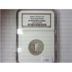 2000-S SILVER NEW HAMPSHIRE QUARTER NGC PF69 ULTRA