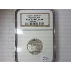 2005-S SILVER WV QUARTER NGC PF70  ULTRA CAMEO