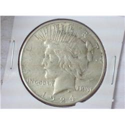 1924-S PEACE SILVER DOLLAR (EF)