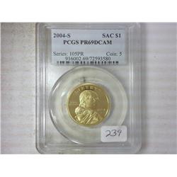 2004-S SACAGAWEA DOLLAR PCGS PR69DCAM