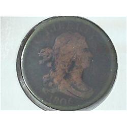 1806 SMALL 6 STEMLESS US HALF CENT (FINE)