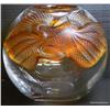 Image 1 : LALIQUE FRANCE CRYSTAL AMBER LIZARD BOWL