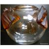 Image 2 : LALIQUE FRANCE CRYSTAL AMBER LIZARD BOWL