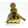 Image 1 : ANTIQUE CONTINENTAL BRONZE & ENAMEL BOY FIGURE