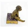Image 2 : ANTIQUE CONTINENTAL BRONZE & ENAMEL BOY FIGURE