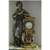 Image 1 : FIGURAL BRONZE MANTLE CLOCK OF WOMAN WITH BOOK