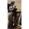 Image 2 : FIGURAL BRONZE MANTLE CLOCK OF WOMAN WITH BOOK