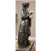 Image 5 : FIGURAL BRONZE MANTLE CLOCK OF WOMAN WITH BOOK