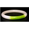 Image 2 : WHITE & GREEN JADE BANGLE BRACELET